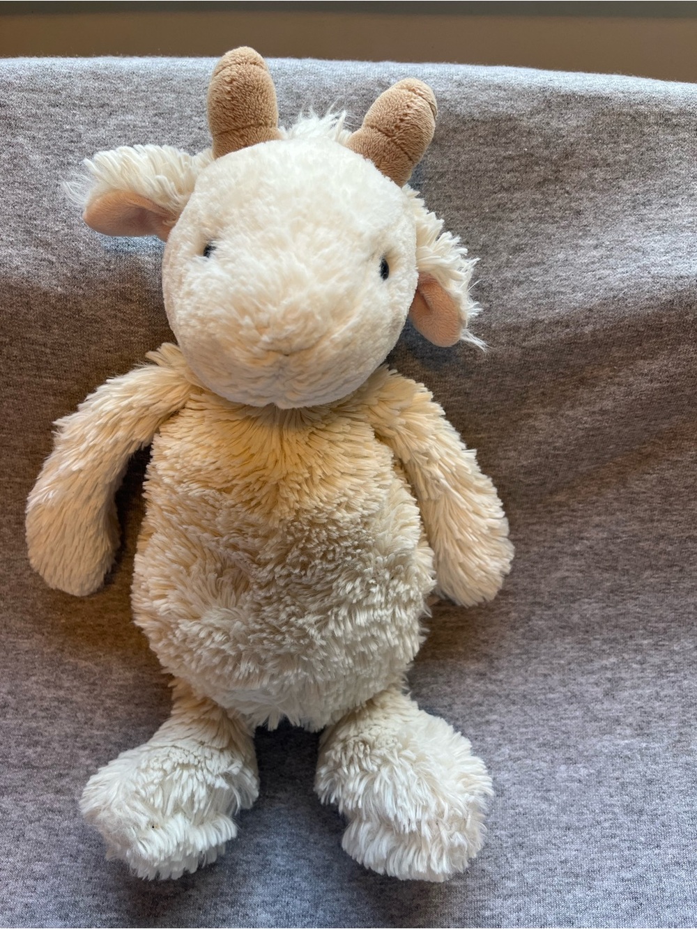 Jellycat Bashful Billy Goat White Cream Beige Horns 12” Plush Retired